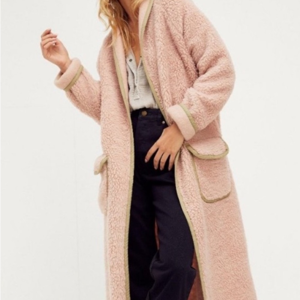 Free People (authentic) long teddy coat .. brand new XL never worn...